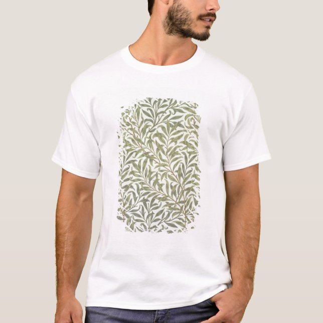 Camiseta Do "design do papel de parede do ramo salgueiro", (Frente)
