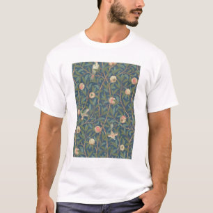 Camiseta Do "design do papel de parede pássaro e da romã",