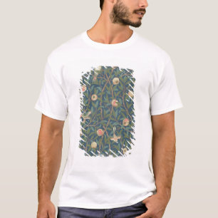 Camiseta Do "design do papel de parede pássaro e da romã"