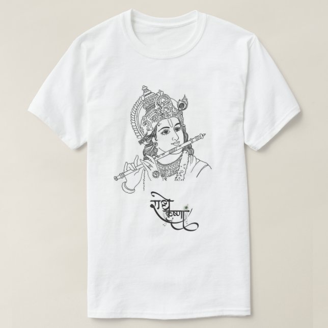 Camiseta do designer Lord Krishna para homens (Frente do Design)