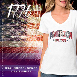 Camiseta do Dia da Independência Americano de 1776