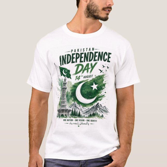 Camiseta do Dia da Independência do Paquistão  (Frente)