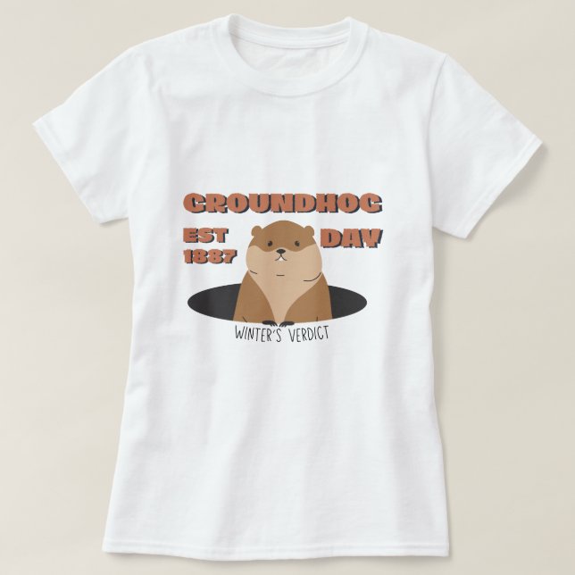 Camiseta do Dia da Marmota | Retro EST 1887 (Frente do Design)