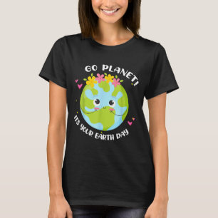 Camiseta Do Dia Da Terra É Seu Planeta Menina Fofa