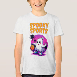Camiseta do Dia das Bruxas das Crianças Esportivas