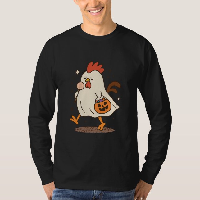 Camiseta do Dia das Bruxas do Galo Fantasma (Frente)