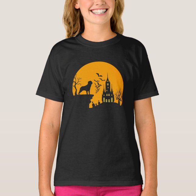 Camiseta do Dia das Bruxas Rottweiler (Frente)