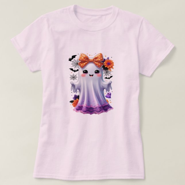 Camiseta do Dia das Bruxas Spooky - Teto Gráfico D (Frente do Design)