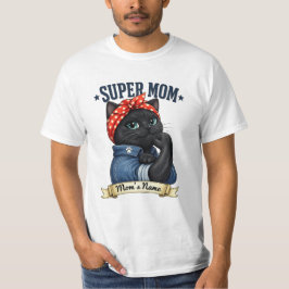 Camiseta do Dia das Mães Super Mamãe Gata Preta
