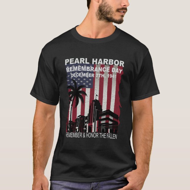 Camiseta do Dia de Lembrança de Pearl Harbor 7 de  (Frente)