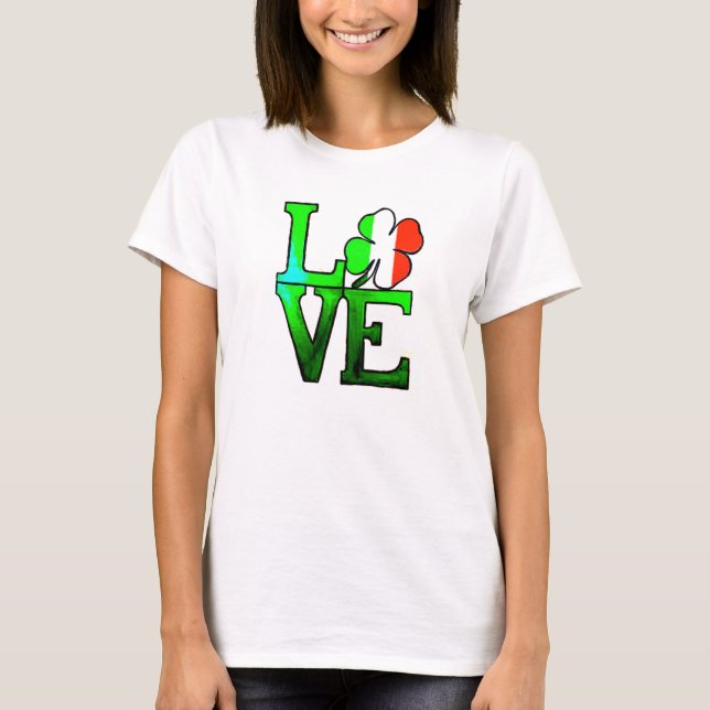 Camiseta do dia de São Patrício  AMOR (Frente)