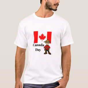 Camiseta do dia do Canadá com montanha e bandeira