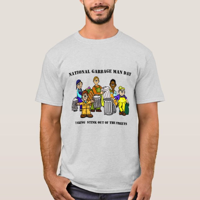 Camiseta do Dia do Homem de Lixo Engraçado com Mui (Frente)