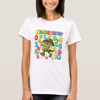 Camiseta Do Dia Do Número De Matemática Fofo Sloth