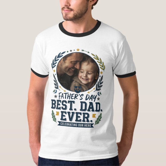 Camiseta do Dia dos Pais com Foto Personalizada |  (Frente)