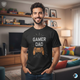 Camiseta do Dia dos Pais 'Pai GAMER' Colorida e Le