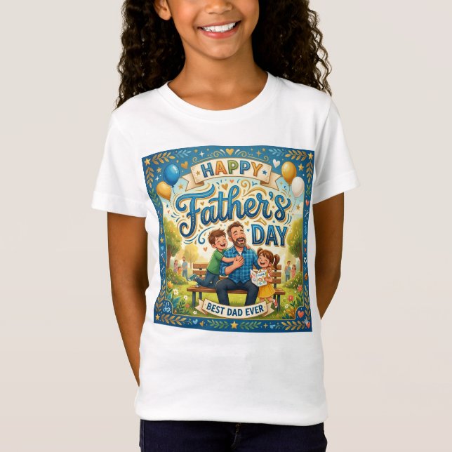 Camiseta do Dia dos Pais para meninas (Frente)