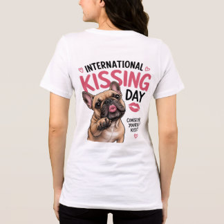 Camiseta do Dia Internacional do Beijo do Bulldog
