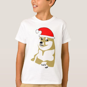 Camiseta do doge uau do meme xmas muito tal chapéu muito