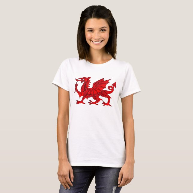 Camiseta do Dragão Galês Com Efeito de Chanfro (Frente Completa)