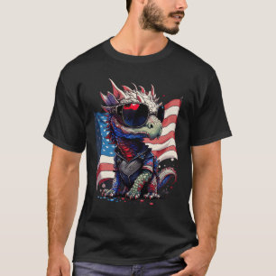 Camiseta Do Dragão Patriótico Norte-Americano de julho