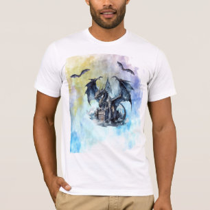 Camiseta do Dragão Voador Preto Mitológico