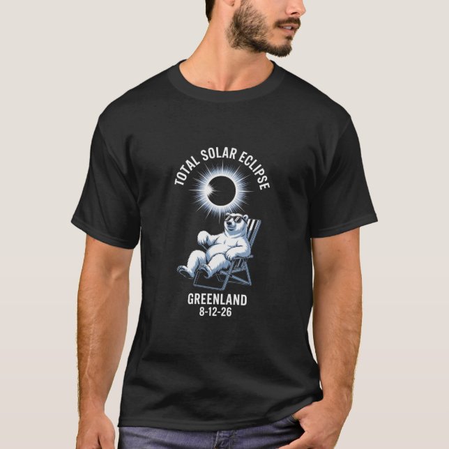 Camiseta do Eclipse Total do Sol na Groenlândia 20 (Frente)
