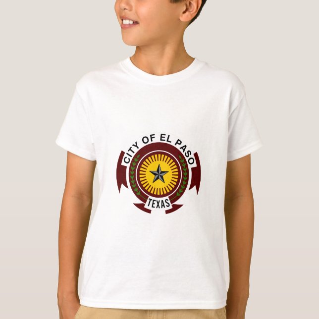 Camiseta do Emblema da Cidade de El Paso, Texas (Frente)