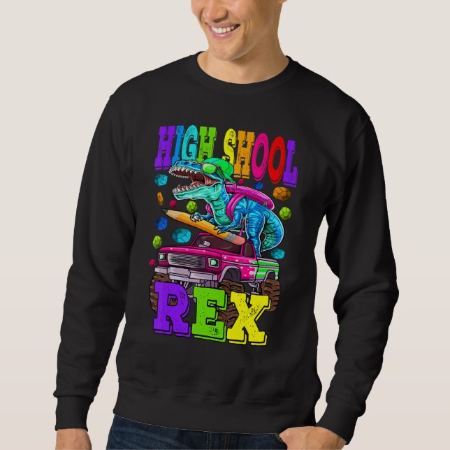 Camiseta do Ensino Médio Saurus Rex Dinossauro Hig (Frente)