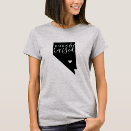 Camiseta do Estado Nevada Nascido e Criado