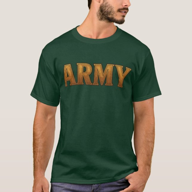 Camiseta do Exército dos EUA com "EXÉRCITO" em neg (Frente)