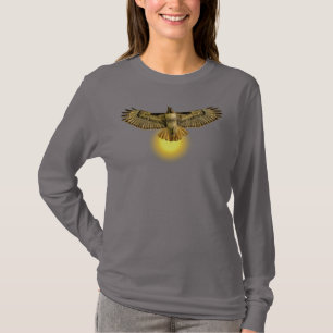 Camiseta do Falcão de Cauda Vermelha Voando em Dir