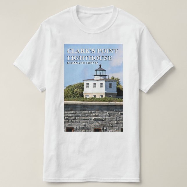 Camiseta do Farol de Clark's Point, Massachusetts (Frente do Design)