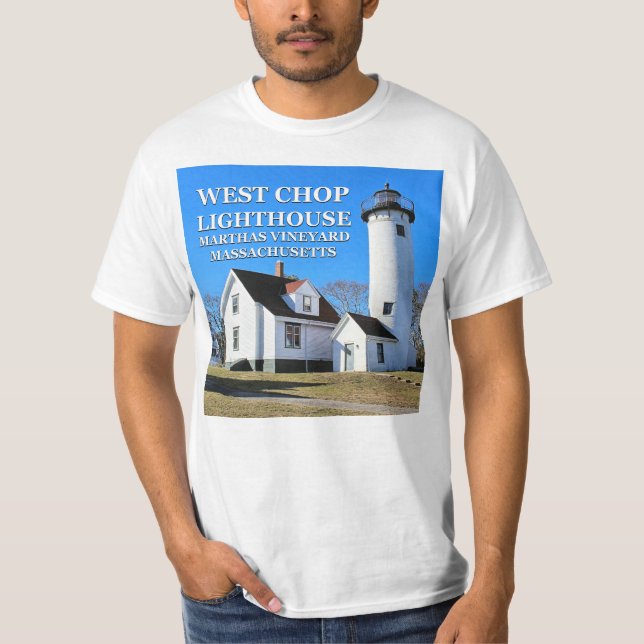 Camiseta do Farol de West Chop, Marthas Vineyard (Frente)