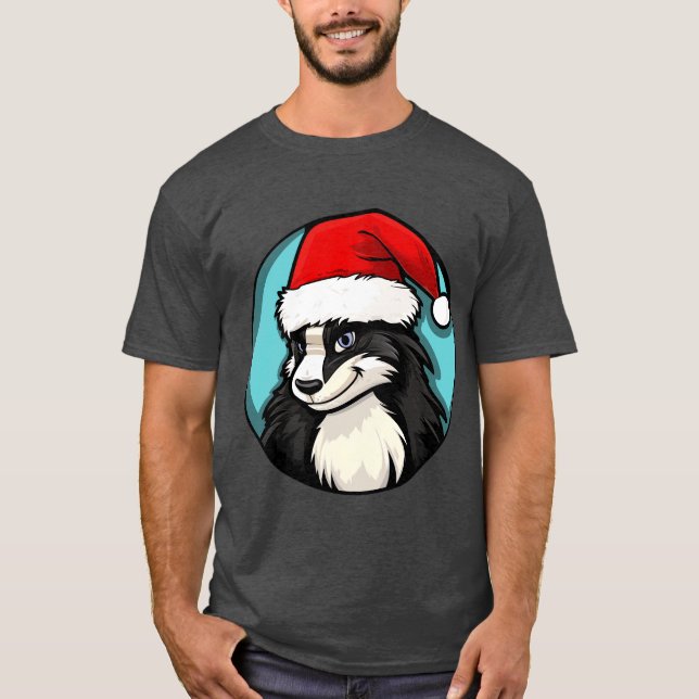 Camiseta do gambá Papai Noel (Frente)