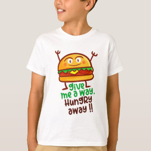 Camiseta do garoto hambúrgueres e famintos