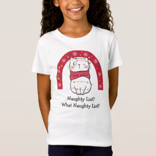 Camiseta do Gato Arco-Íris de Natal na Lista Trave