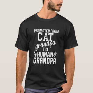 Camiseta Do Gato Avô O Humano Avô Anúncio de Gravidez