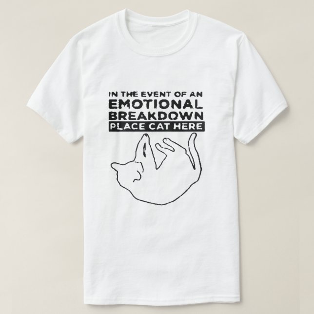 Camiseta do Gato de Colapso Emocional (Frente do Design)