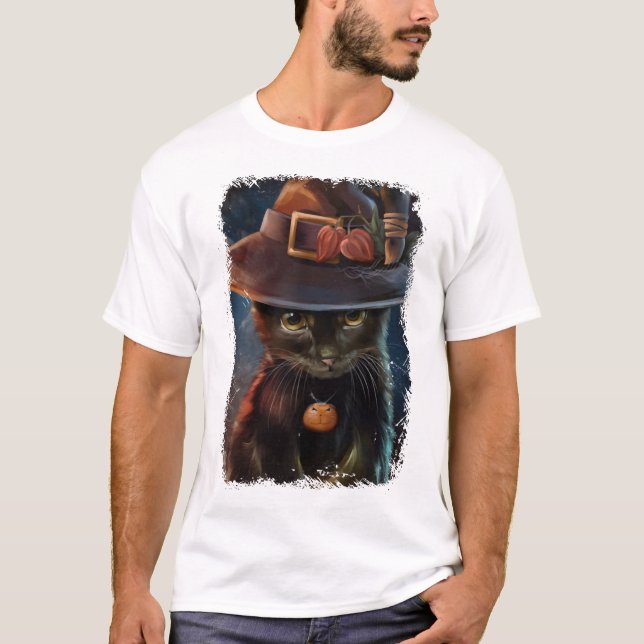 Camiseta do Gato de Halloween (Frente)
