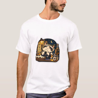 Camiseta do Gato do Turno da Noite Onigiri | Ca Co