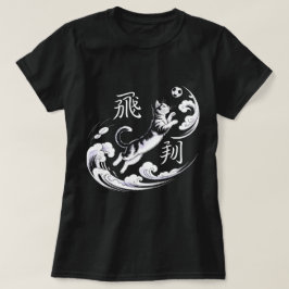 Camiseta do Gato Japonês de Futebol Divertido - Pr