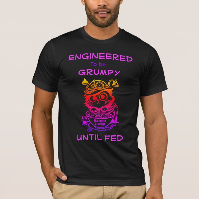 Camiseta do Gato Ramen Steampunk (Frente)