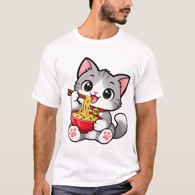 Camiseta do Gato TD Kitty Ramen (Frente)