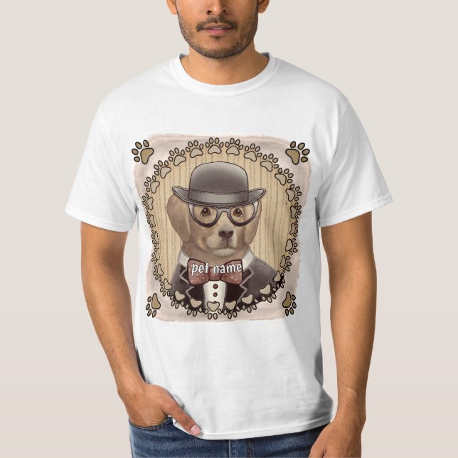 Camiseta do Golden Retriever usando óculos (Frente)