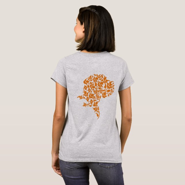 Camiseta do Grande Danês Floral (Parte Traseira Completa)