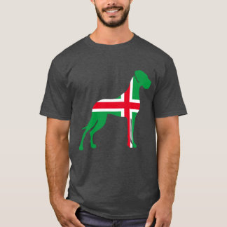 Camiseta do Grande Danês vermelho branco verde