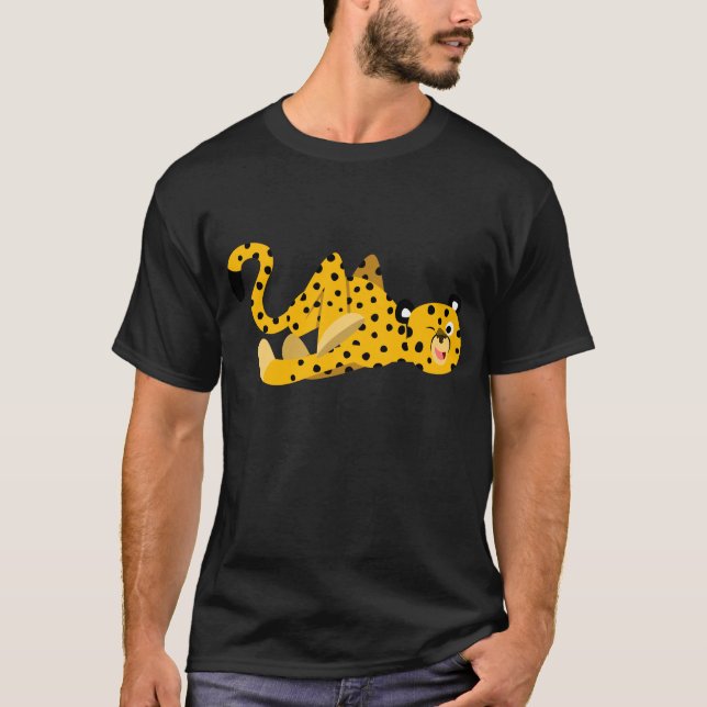 Camiseta do Guepardo de Desenho Animado Fofo e Ele (Frente)