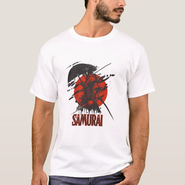 Camiseta do Guerreiro Bold Samurai - Arte Japonesa (Frente)