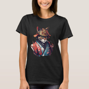 Camiseta do Guerreiro Gato Samurai, do Japão